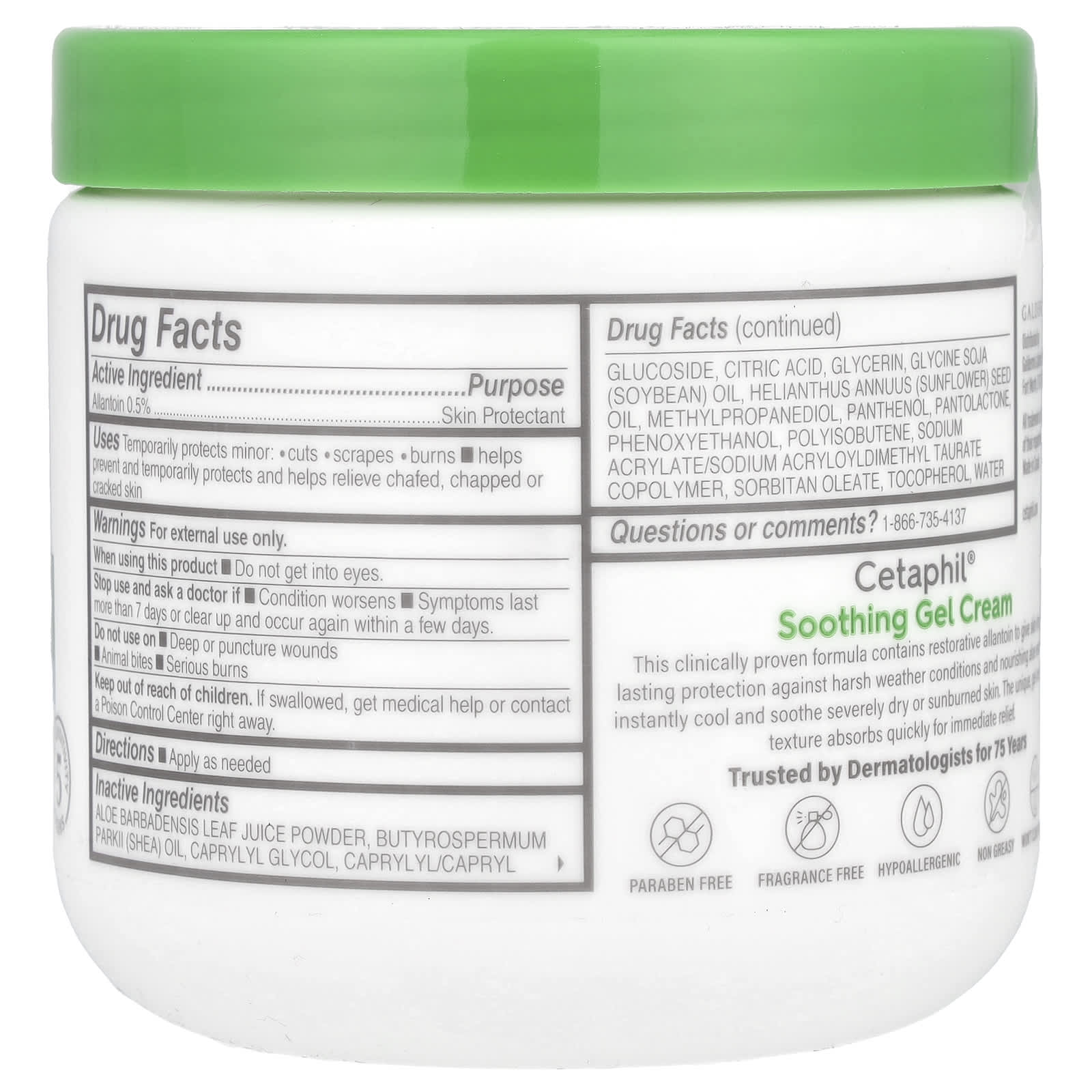 Cetaphil Soothing Gel Cream for Sensitive Skin, 16 oz - Image 2