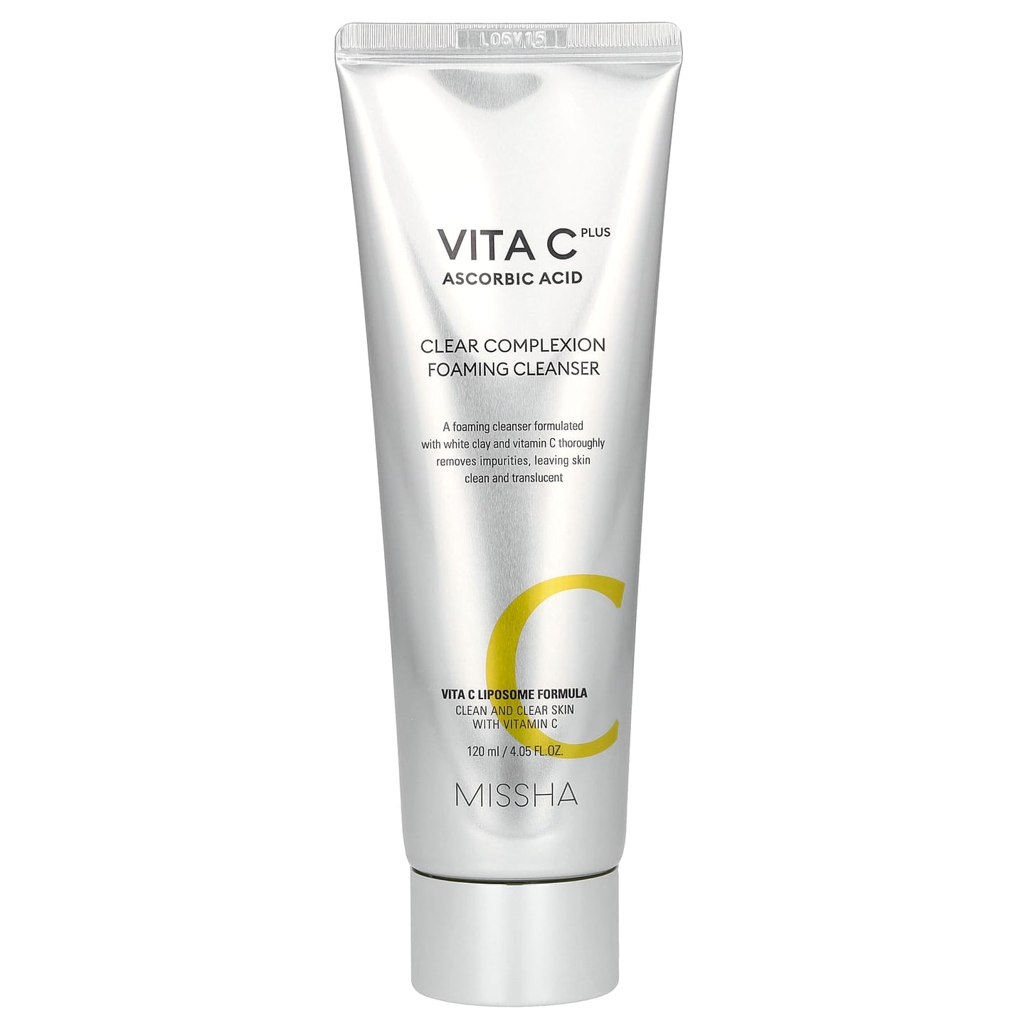 Missha, Vita C Plus Ascorbic Acid, Clear Complexion Foaming Cleanser, 4.05 fl oz (120 ml) - Image 1