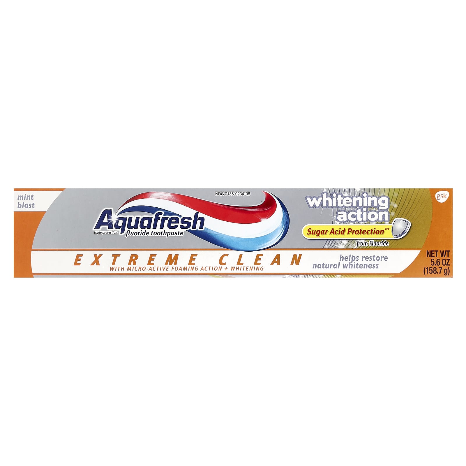 Aquafresh Extreme Clean Fluoride Toothpaste, Whitening Action, Mint Blast, 5.6 oz - Image 2