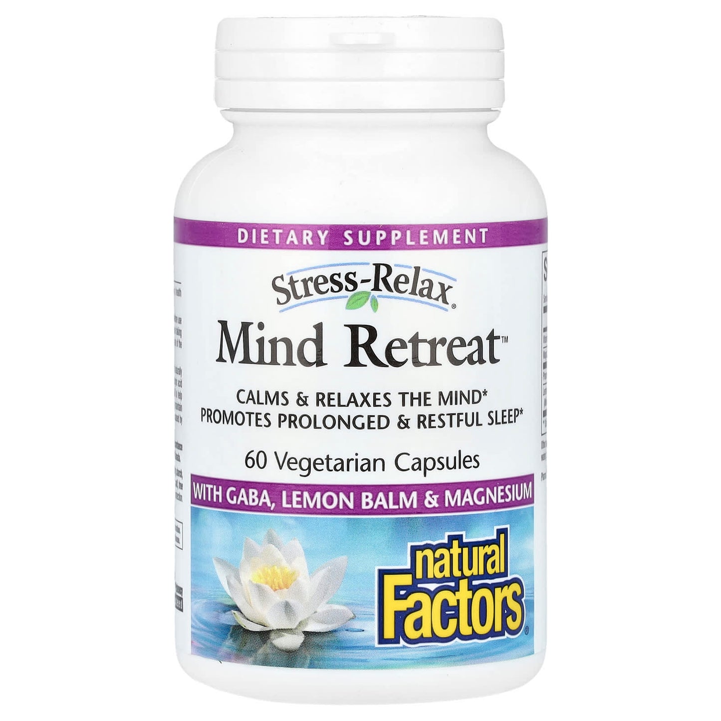 Natural Factors, Stress-Relax, Mind Retreat, 60 Vegetarian Capsules - Image 1