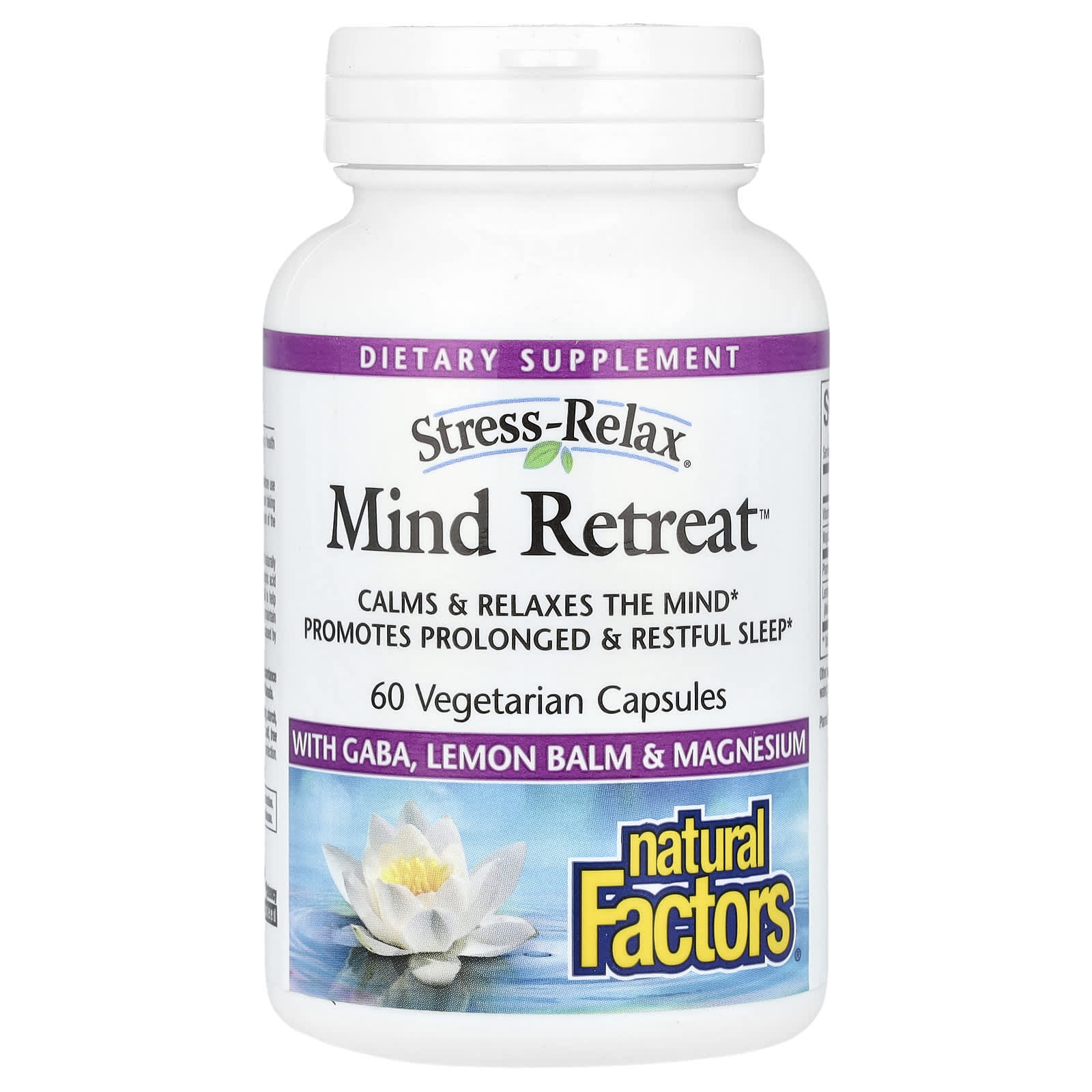 Natural Factors, Stress-Relax, Mind Retreat, 60 Vegetarian Capsules - Image 1