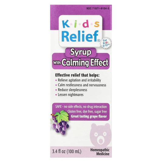 Homeolab USA Kids Relief Syrup for Calming Effects, Grape Flavor - Image 1