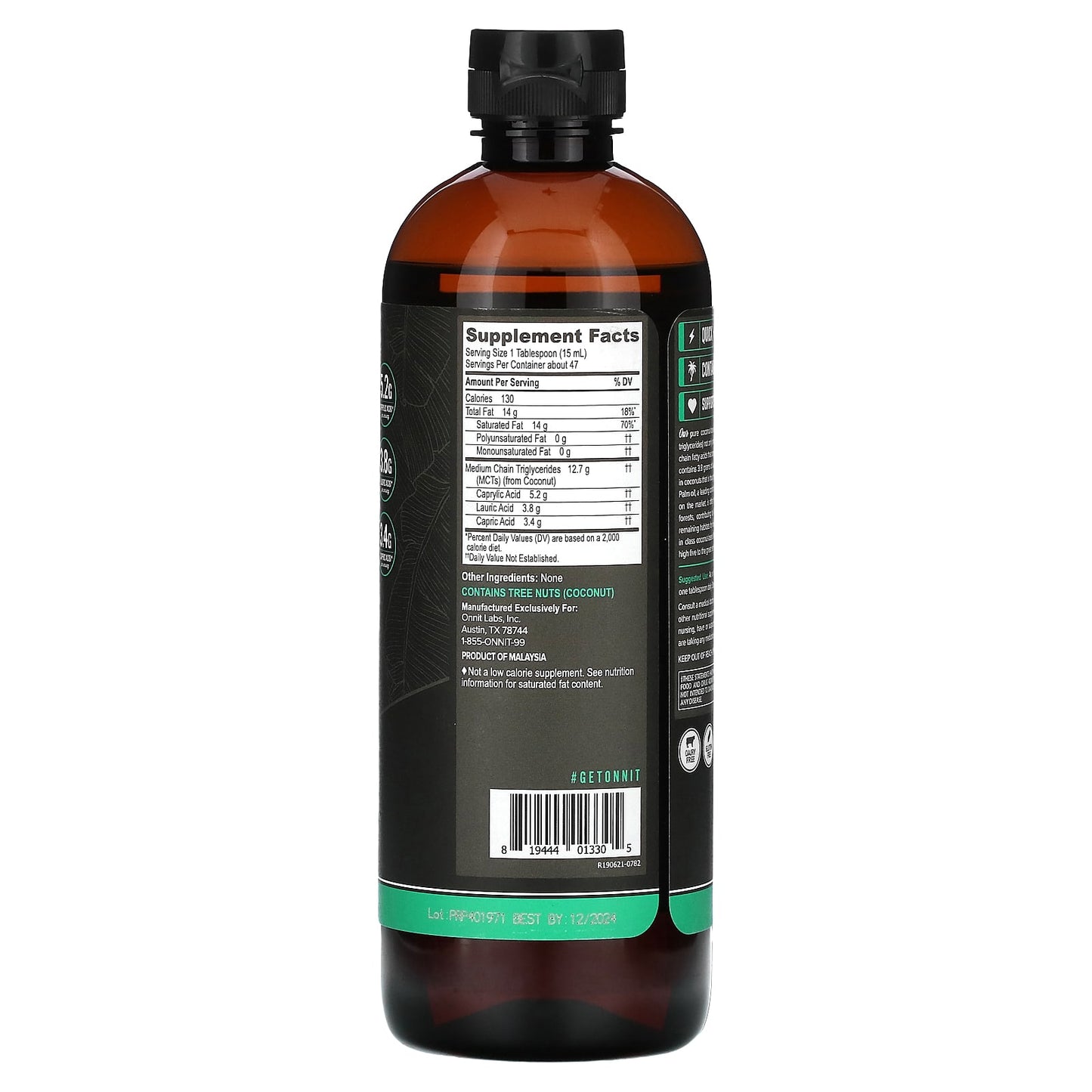 Onnit, MCT Oil, Unflavored, 24 fl oz (709 ml) - Image 2