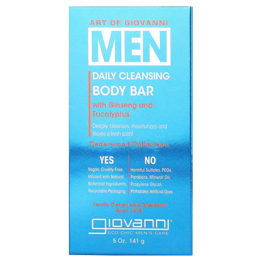 Giovanni Men's Daily Cleansing Body Bar with Ginseng & Eucalyptus, 5 oz - Image 1