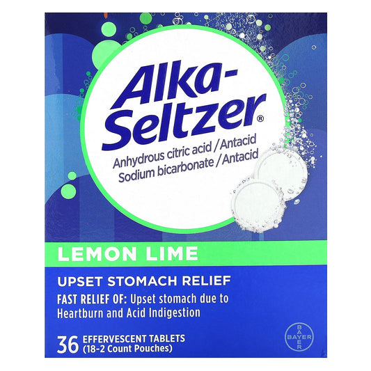 Fast Heartburn Relief with Alka-Seltzer Lemon Lime Tablets, 36 Count - Image 1