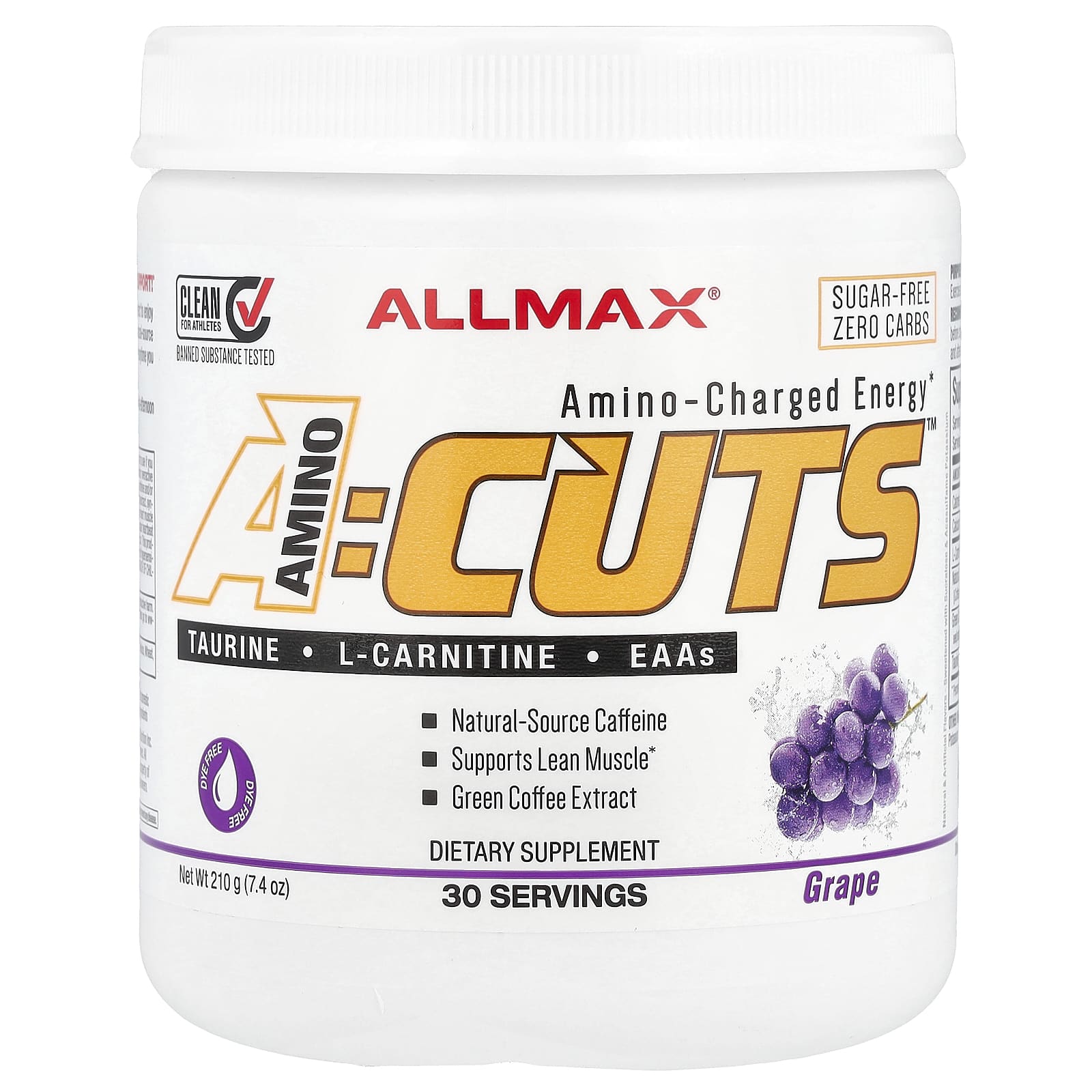 ALLMAX ACUTS Amino-Charged Energy Grape, 7.4 oz - Image 1