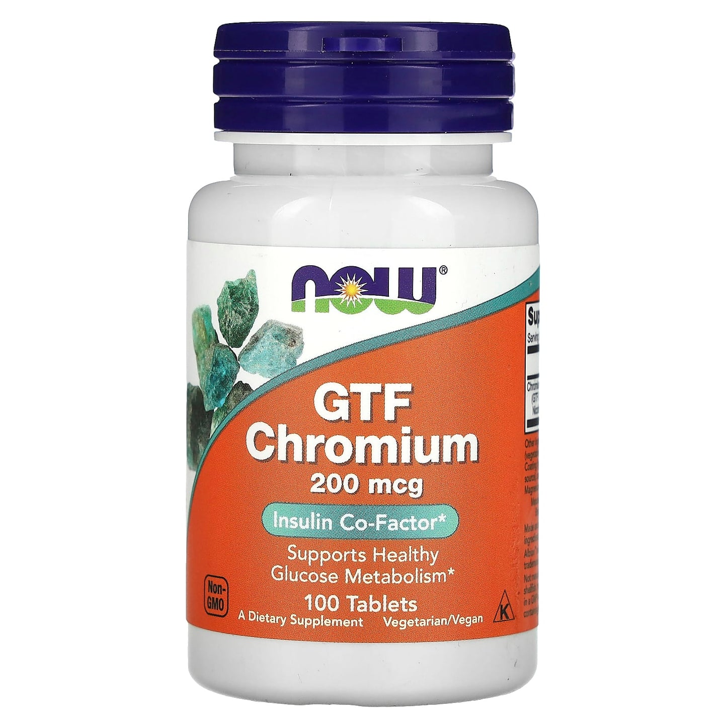 NOW Foods, GTF Chromium, 200 mcg, 100 Tablets - Image 1