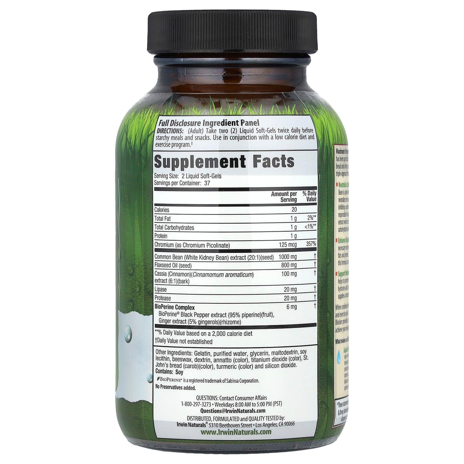 Irwin Naturals Carb Blocker Liquid Soft-Gels, Maximum Strength, 75 Count - Image 2