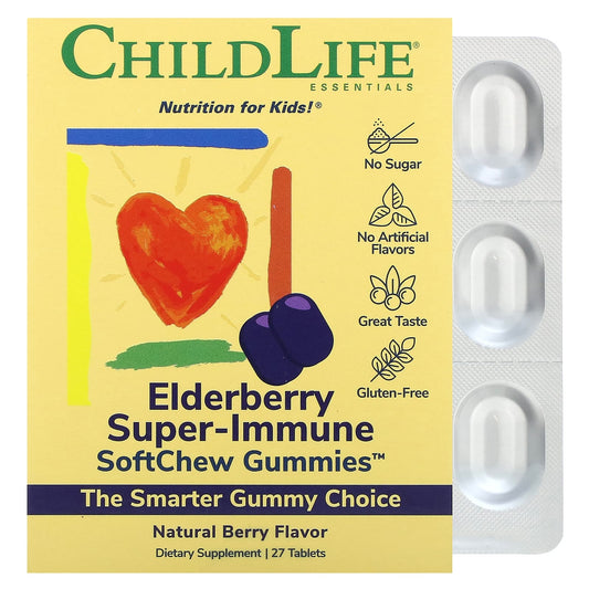 ChildLife Essentials Elderberry Immune Support for Kids - Natural SoftChew Gummies - Image 1