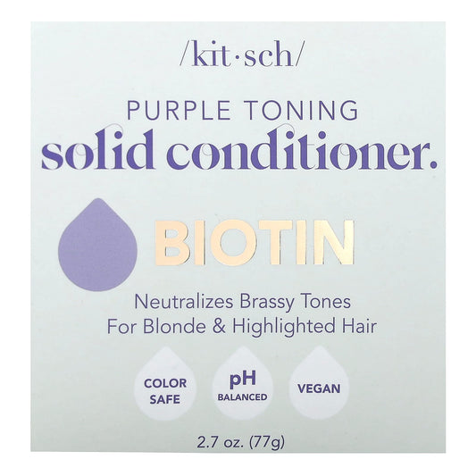 Kitsch, Purple Toning Solid Conditioner Bar, Biotin, Orange Blossom & Jasmine, 1 Bar, 2.7 oz (77 g) - Image 1