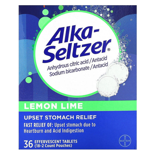 Fast Heartburn Relief with Alka-Seltzer Lemon Lime Tablets, 36 Count - Image 1