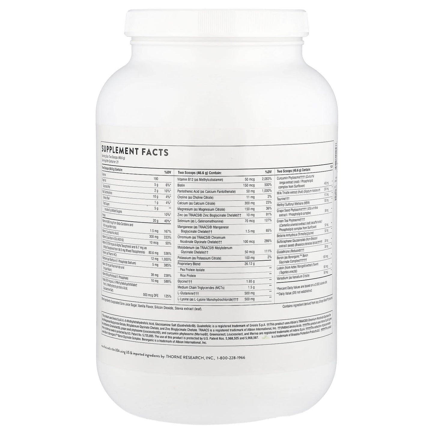 Thorne, MediClear-SGS™, Vanilla, 34.4 oz (978 g) - Image 2