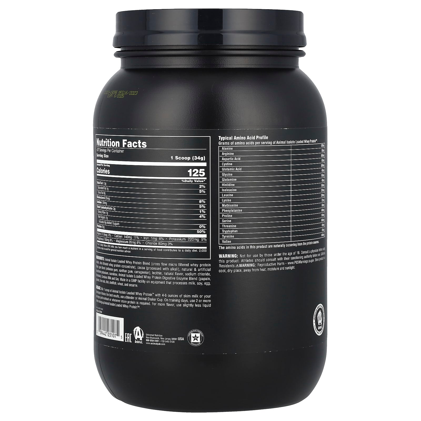 Loaded Whey Protein Powder, Chocolate, Animal Isolate, 2 lb (907 g) - Image 2