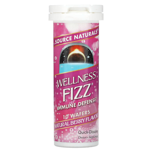 Source Naturals, Wellness Fizz, Immune Defense, Natural Berry, 10 Wafers - Image 1