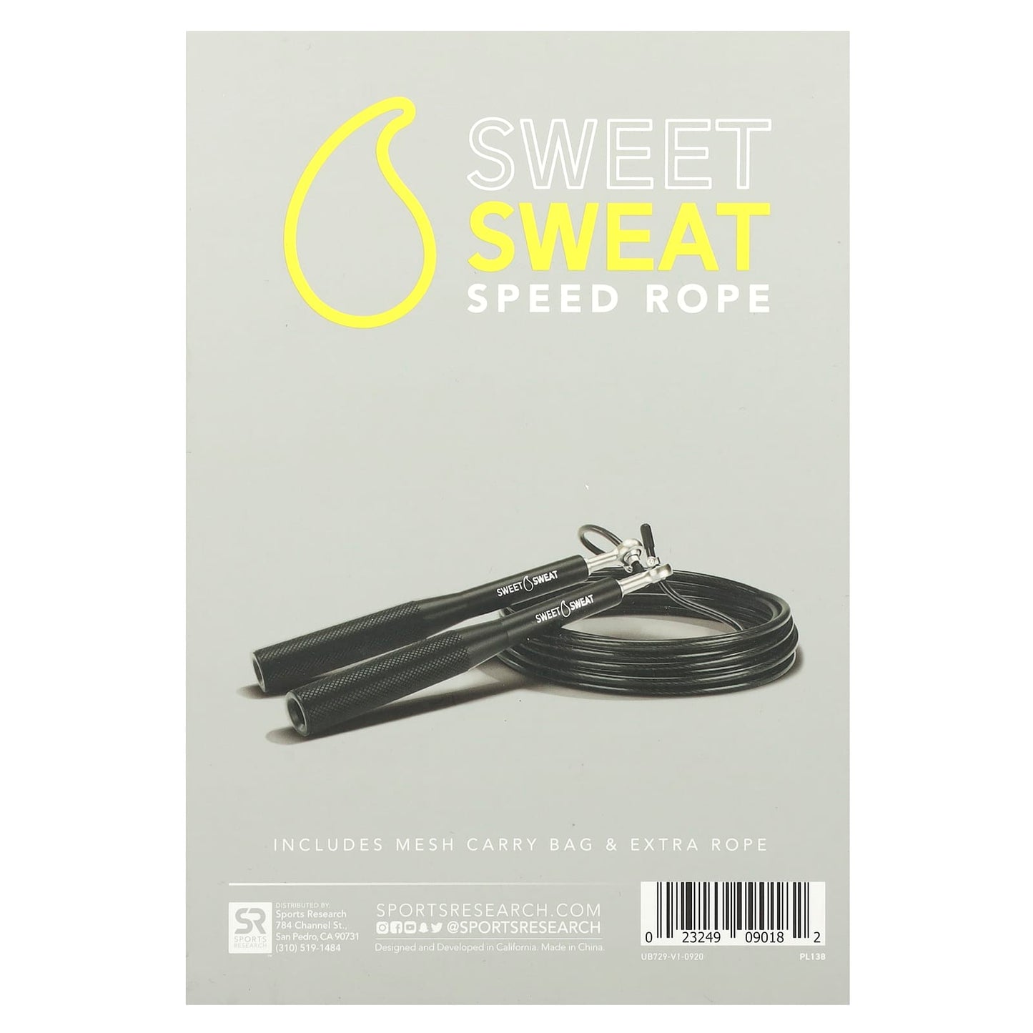 Sports Research, Sweet Sweat®, Speed Rope, Black, 1 Jump Rope - Image 2
