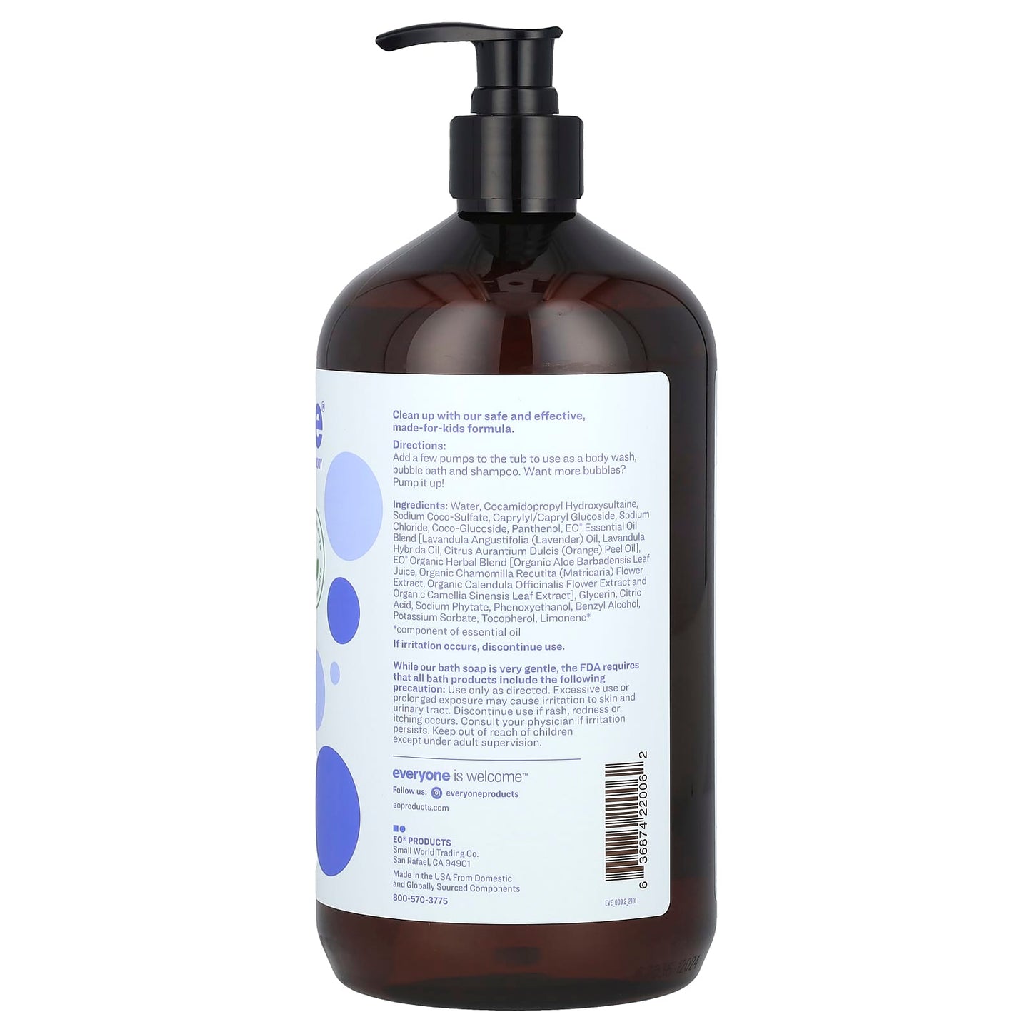 Everyone Kids Lavender Lullaby 3-in-1 Soothing Body Wash & Shampoo - Image 2