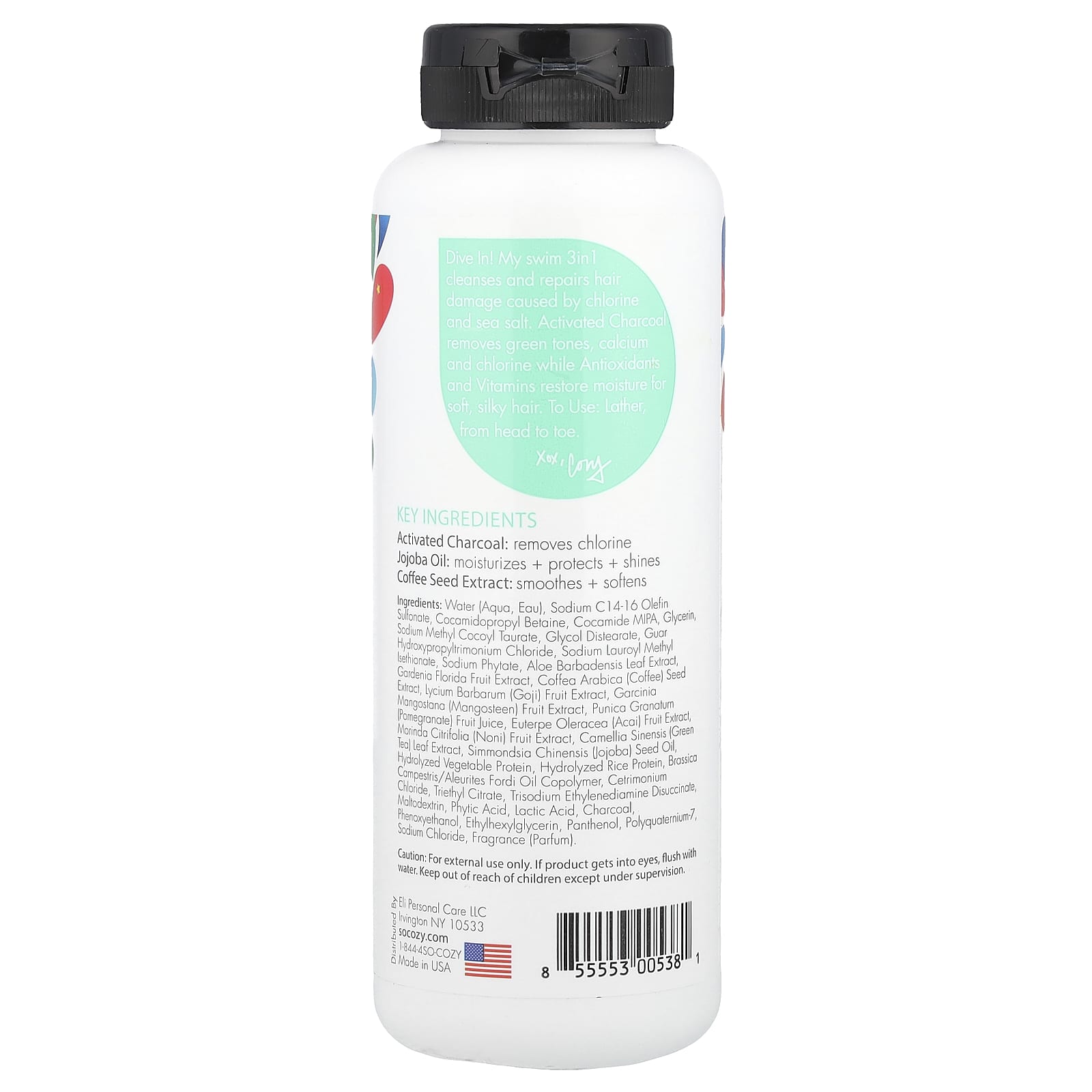 SoCozy, Kids, Swim 3 in 1, Shampoo, Conditioner, Wash, 10.5 fl oz (311 ml) - Image 2