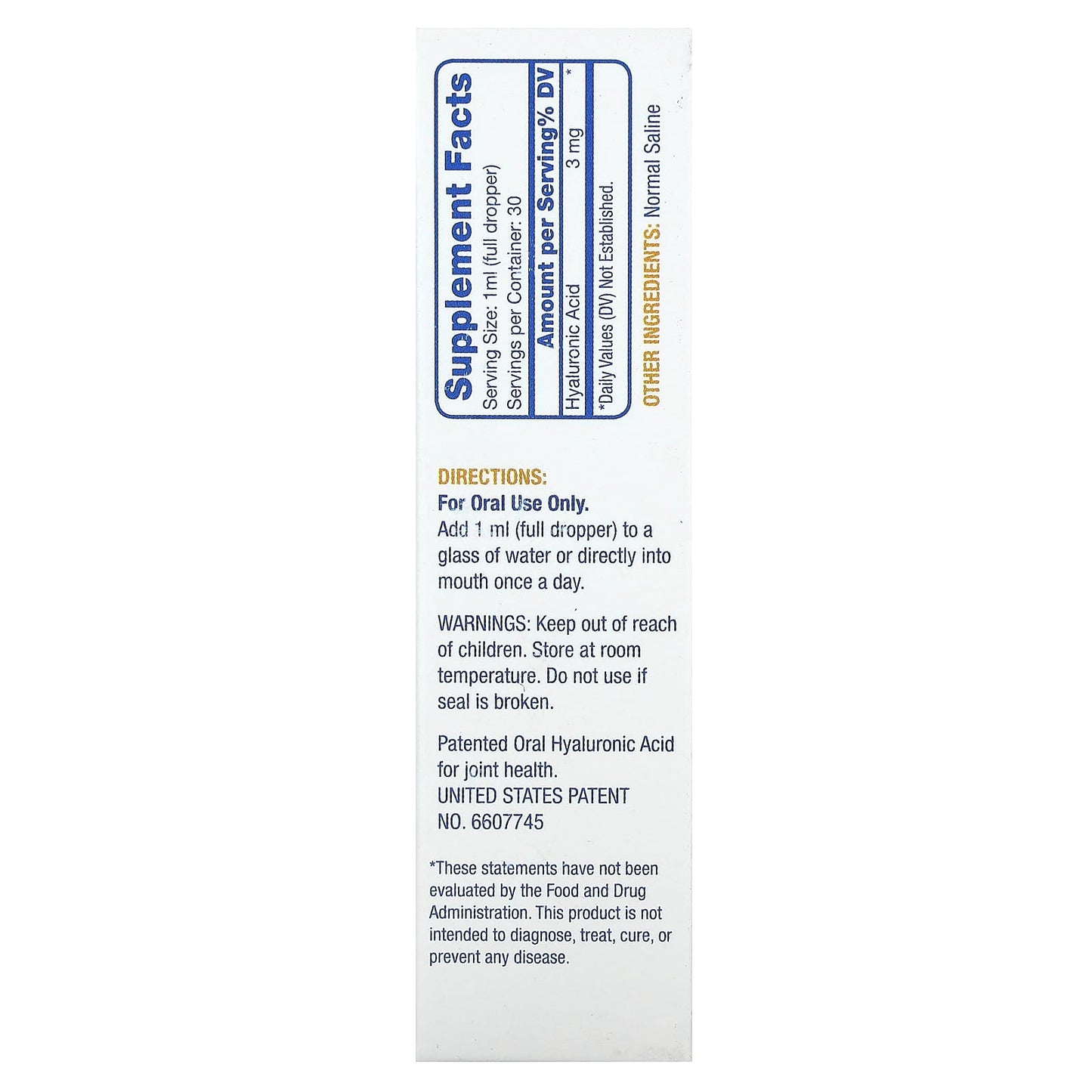 Synthovial Seven Hyaluronic Acid Supplement for Joint, Skin & Eye Health | Hyalogic - Image 2
