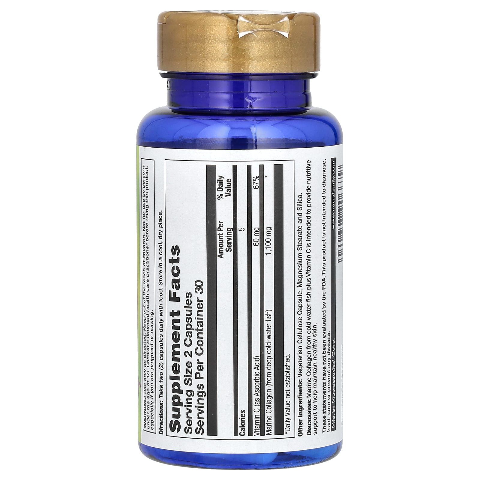 Nature's Life, Marine Collagen, 60 Capsules - Image 2