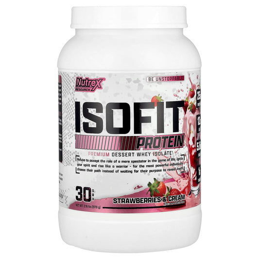 Nutrex Research, IsoFit® Protein, Strawberries & Cream, 2.16 lbs (978 g) - Image 1