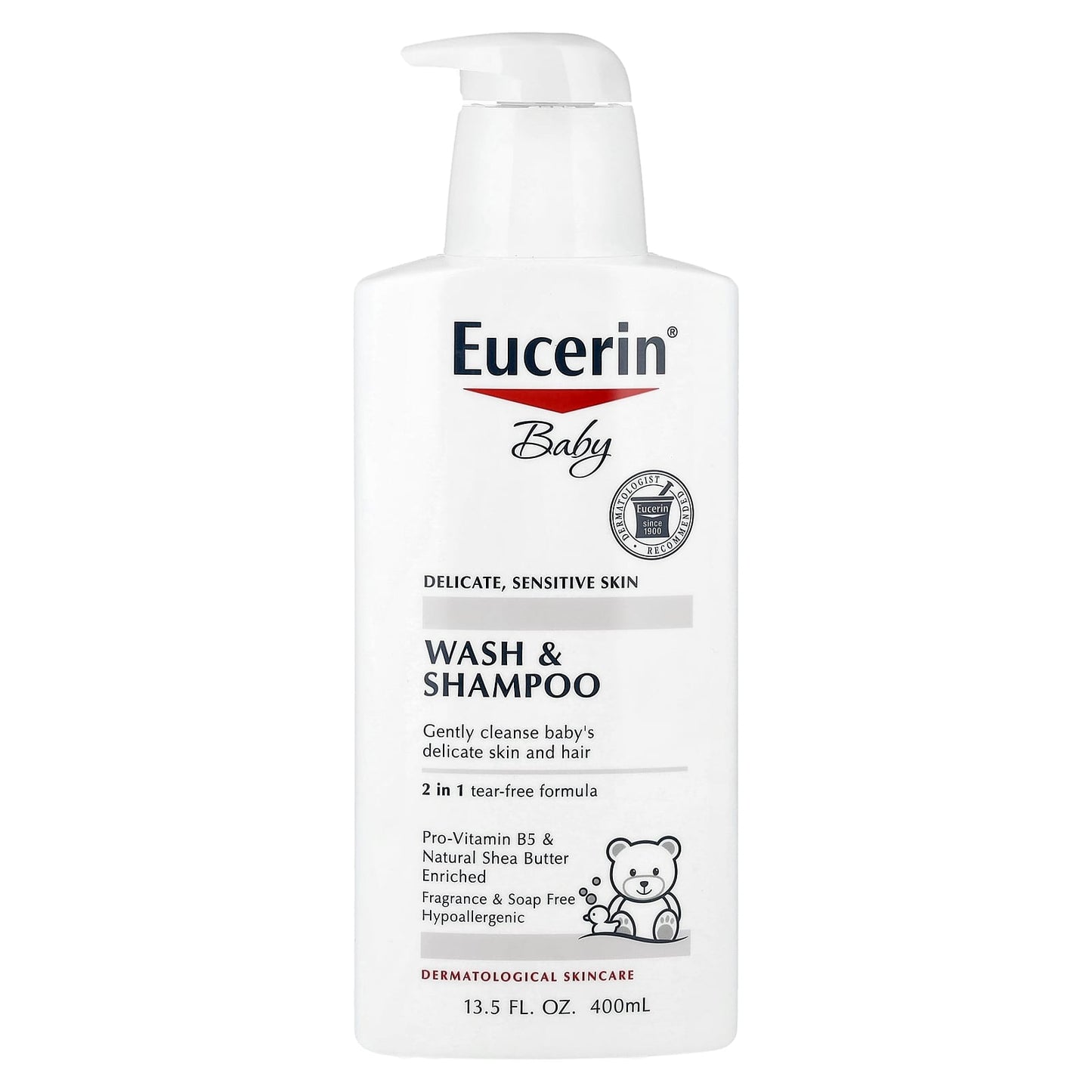 Eucerin Baby Wash & Shampoo, Fragrance Free, 13.5 fl oz - Image 1