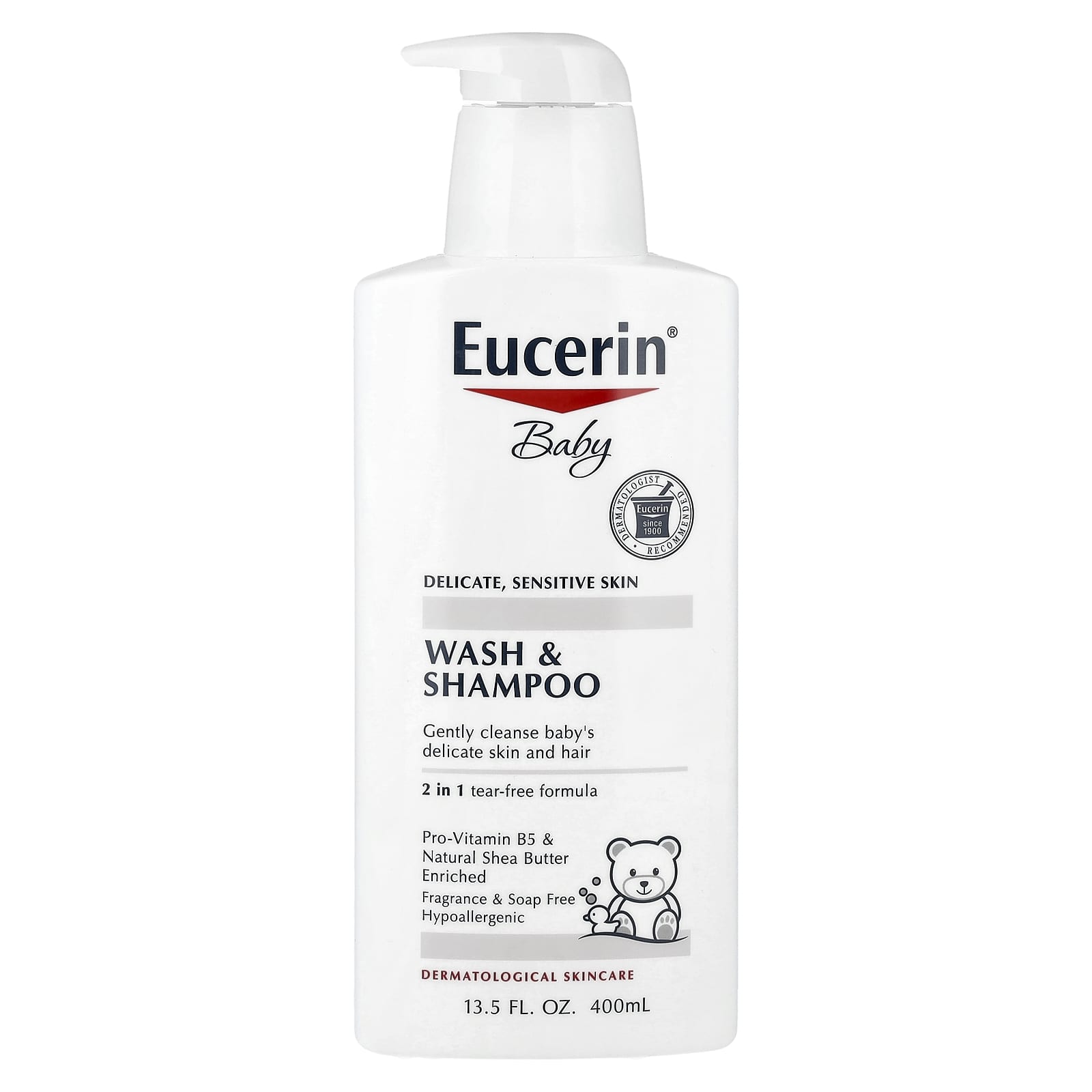 Eucerin Baby Wash & Shampoo, Fragrance Free, 13.5 fl oz - Image 1