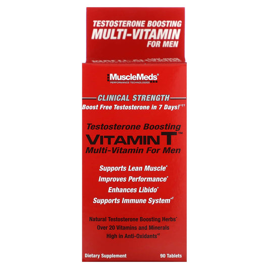 MuscleMeds, Vitamin T, Testosterone Boosting Multi-Vitamin For Men, 90 Tablets - Image 1