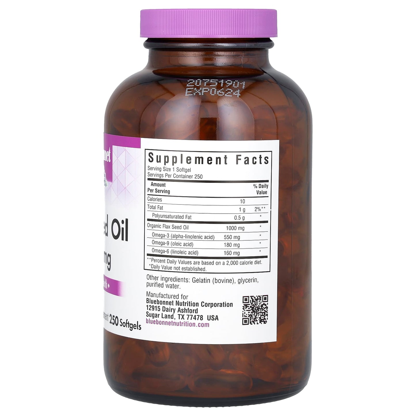 Bluebonnet Nutrition Organic Flax Seed Oil 1000mg Softgels for Heart Health - Image 2