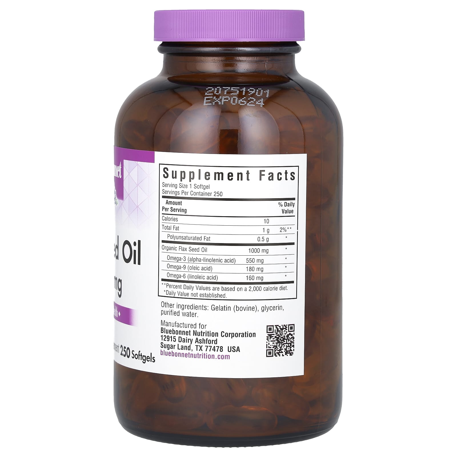 Bluebonnet Nutrition Organic Flax Seed Oil 1000mg Softgels for Heart Health - Image 2