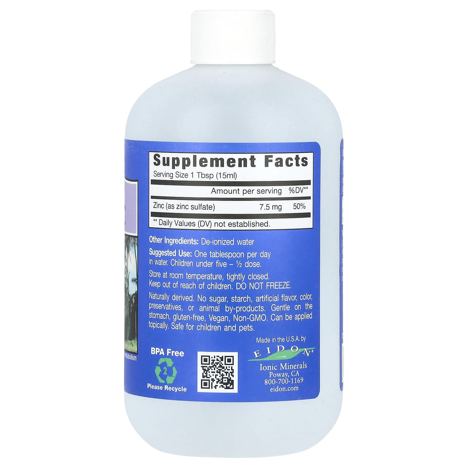 Eidon Ionic Zinc Mineral Supplement, 18 oz, 100% Bioavailable - Image 2