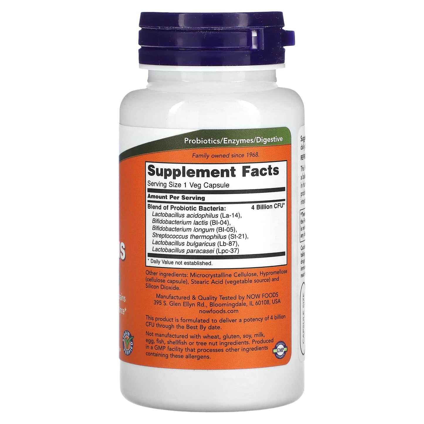 NOW Foods, 4x6 Acidophilus, 120 Veg Capsules - Image 2