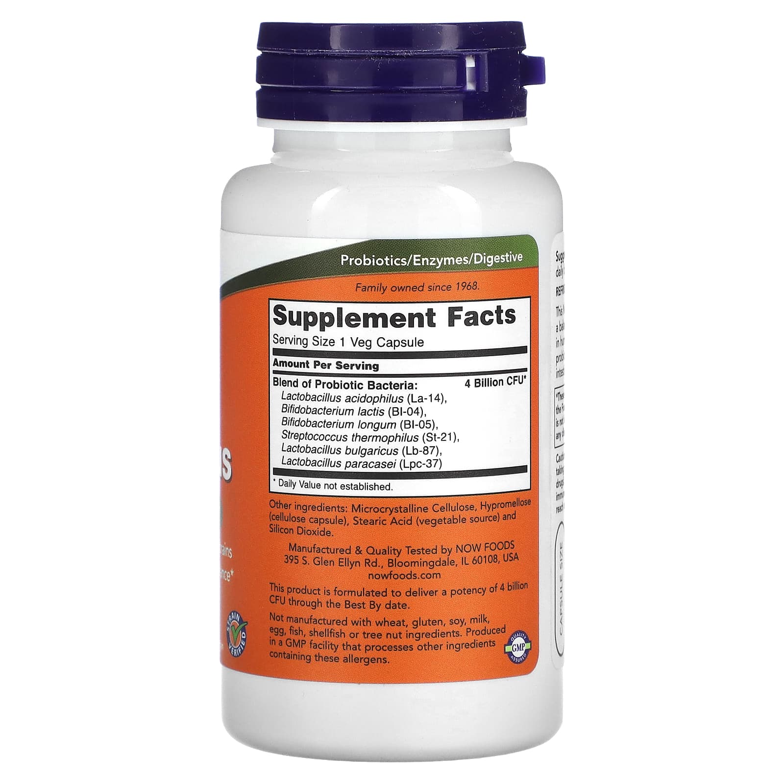 NOW Foods, 4x6 Acidophilus, 120 Veg Capsules - Image 2