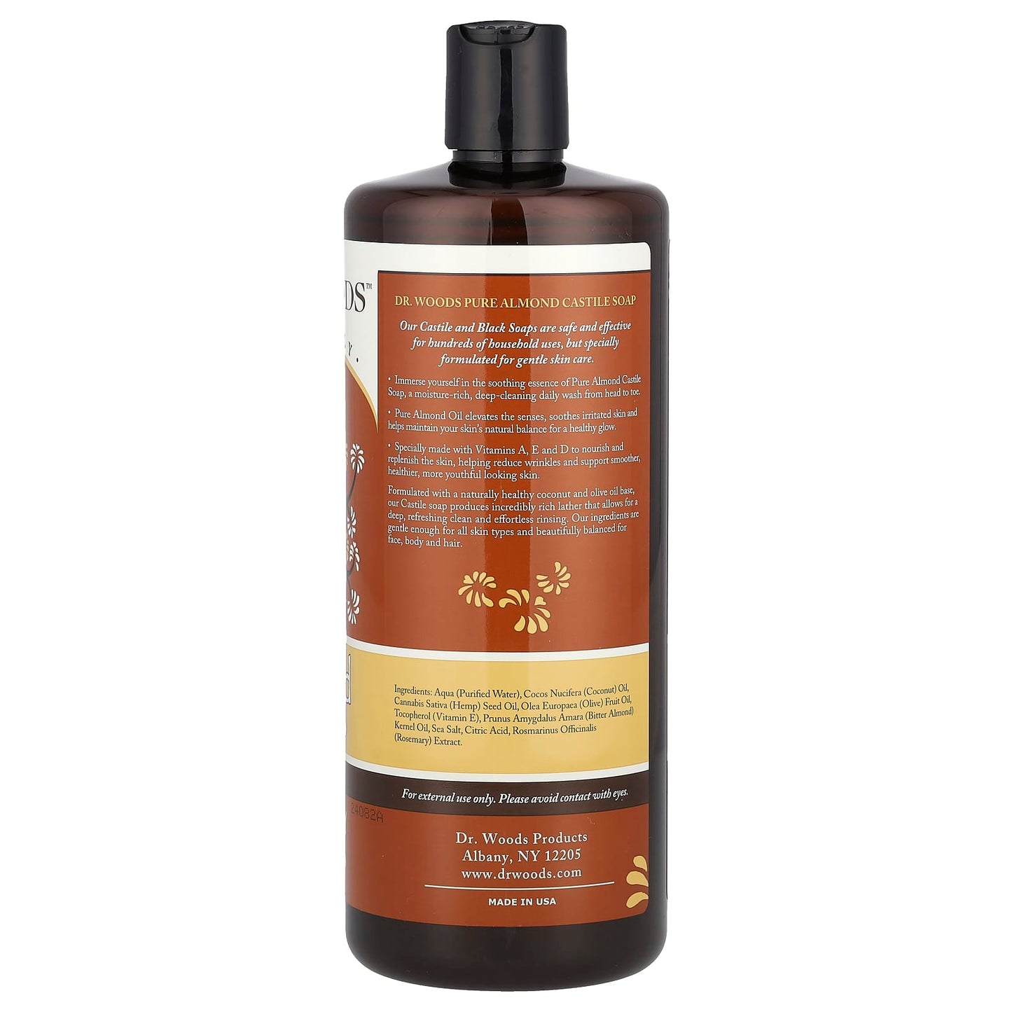 Nourish Your Skin with Dr. Woods Almond Castile Soap, 32 fl oz - Image 2