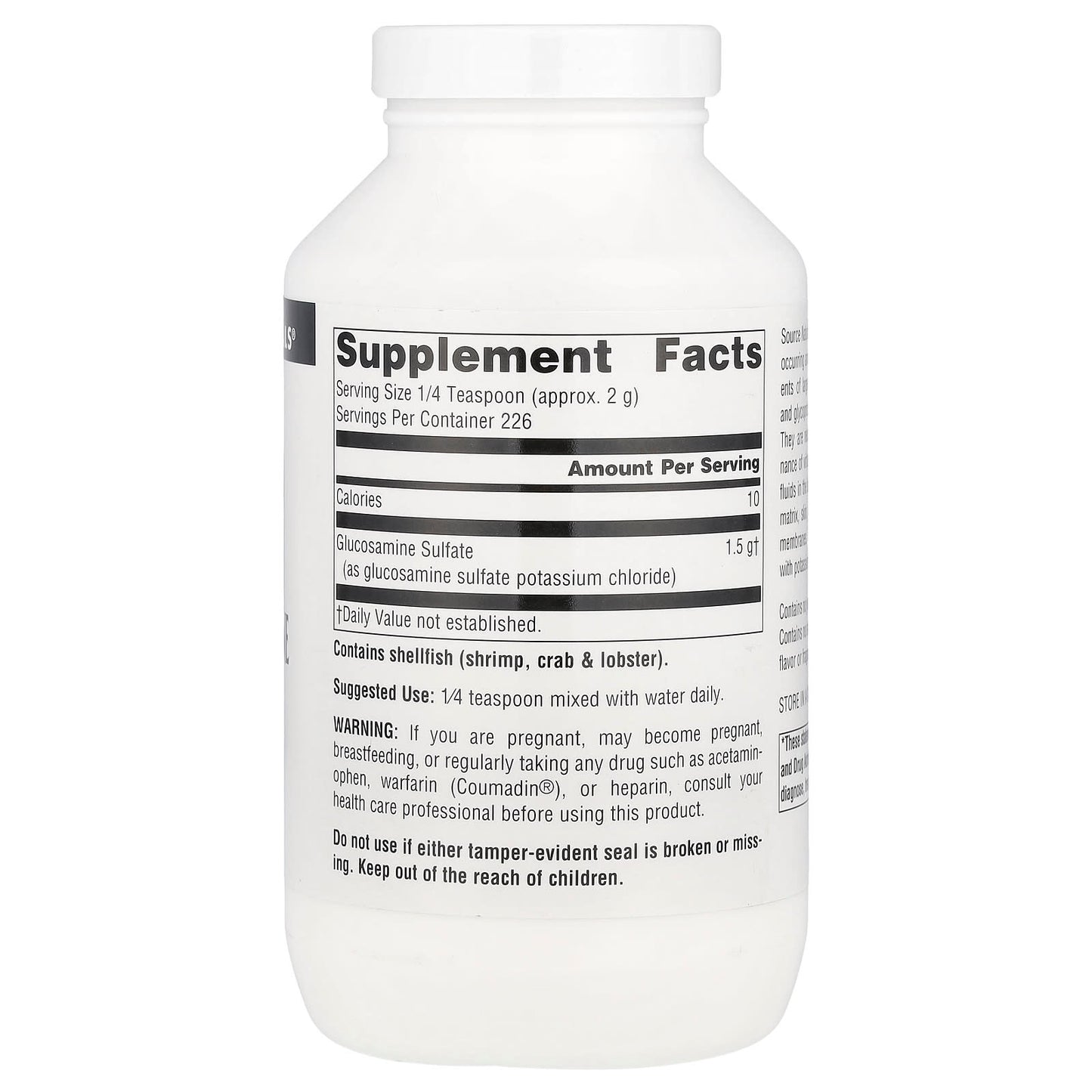 Source Naturals, Glucosamine Sulfate Powder, Sodium Free, 16 oz (453.5 g) - Image 2