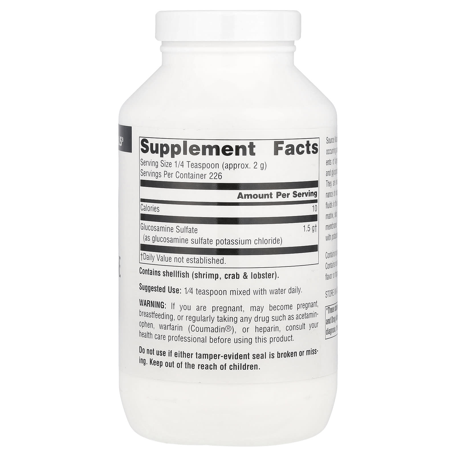 Source Naturals, Glucosamine Sulfate Powder, Sodium Free, 16 oz (453.5 g) - Image 2
