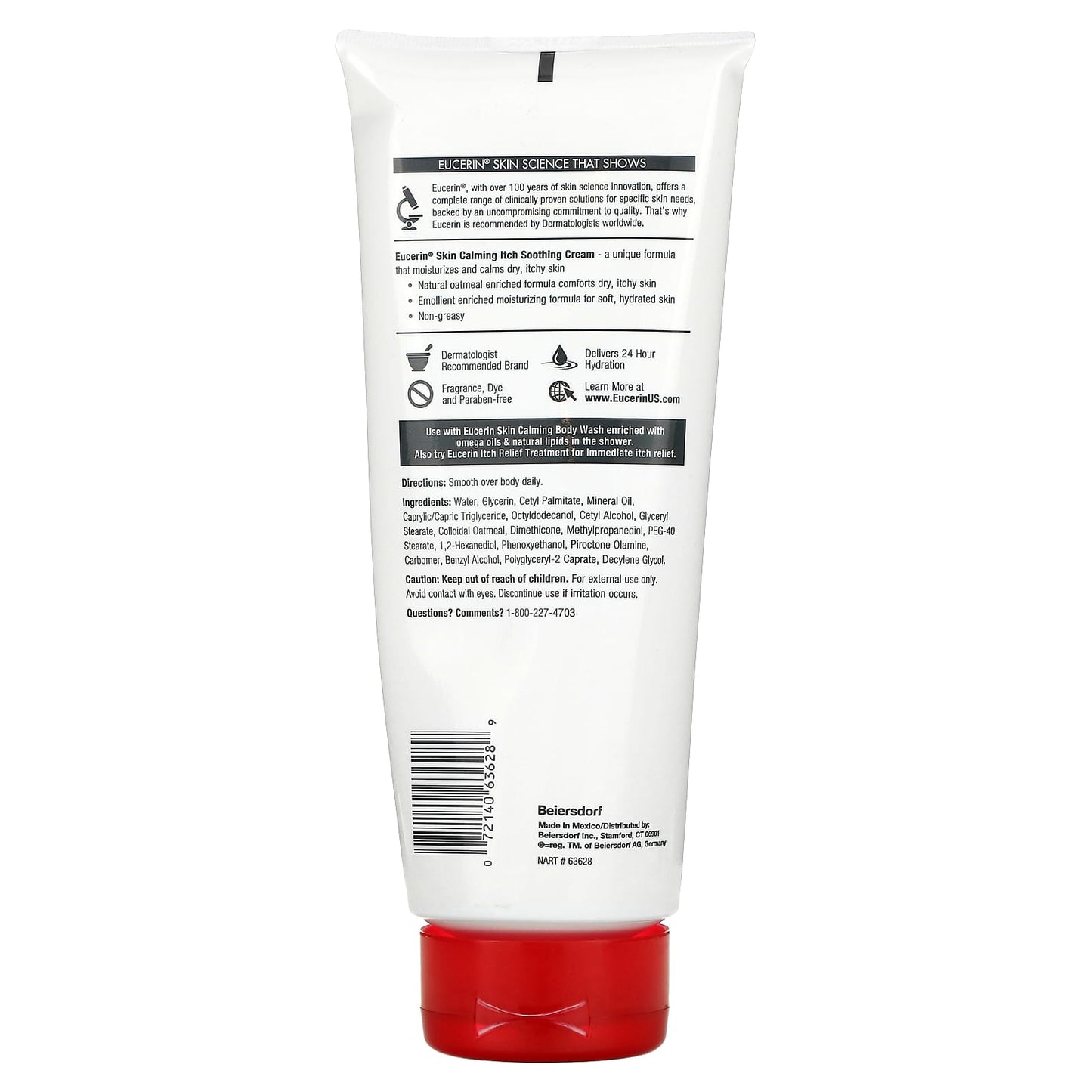 Eucerin Skin Calming Itch Soothing Cream, Fragrance-Free, 14 oz - Image 2