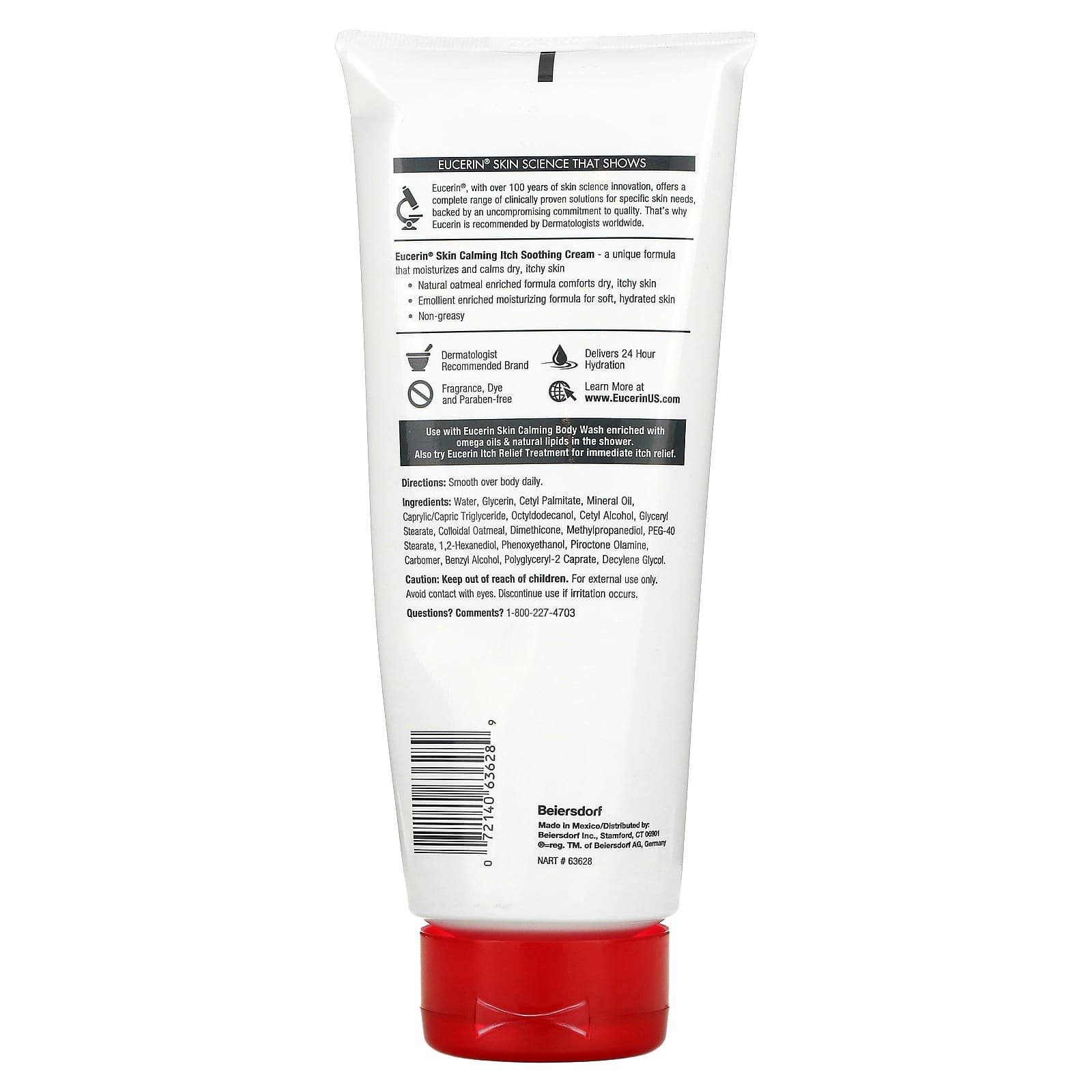 Eucerin Skin Calming Itch Soothing Cream, Fragrance-Free, 14 oz - Image 2