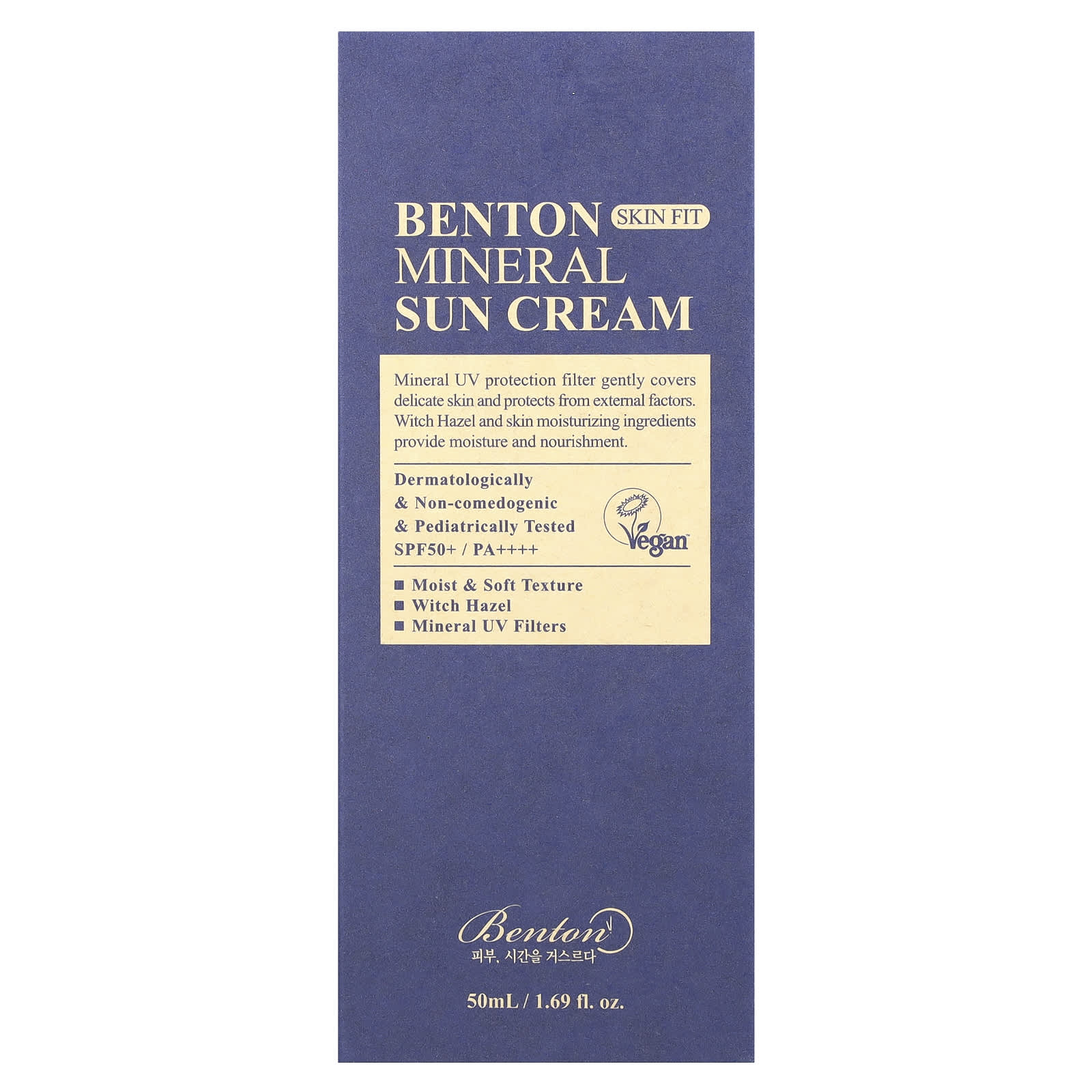 Benton Skin Fit Mineral Sun Cream, SPF 50/PA++++, 1.69 fl oz (50 ml) - Image 2