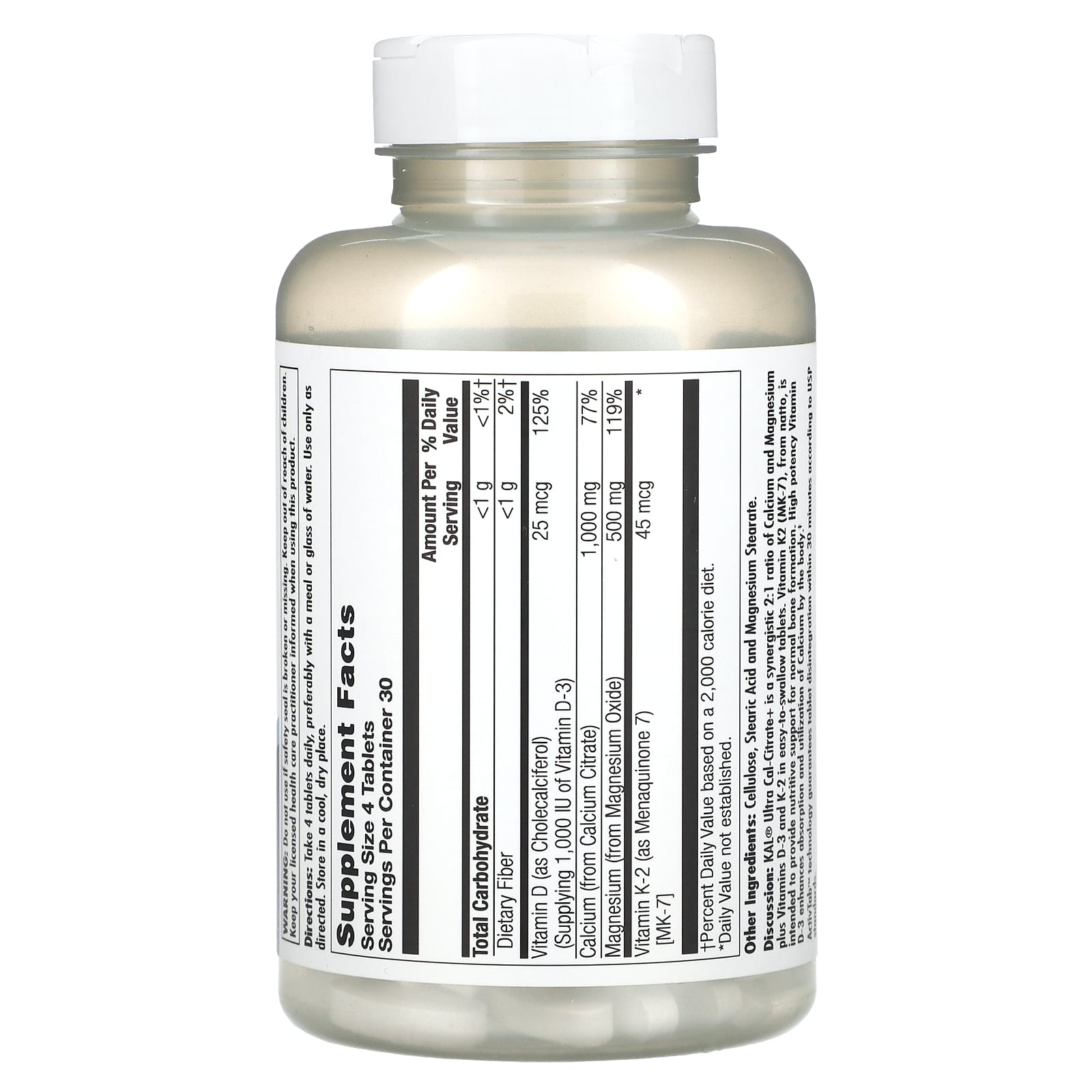 Strong Bones with KAL Ultra Cal-Citrate+, 120 Easy-to-Swallow Tablets - Image 2