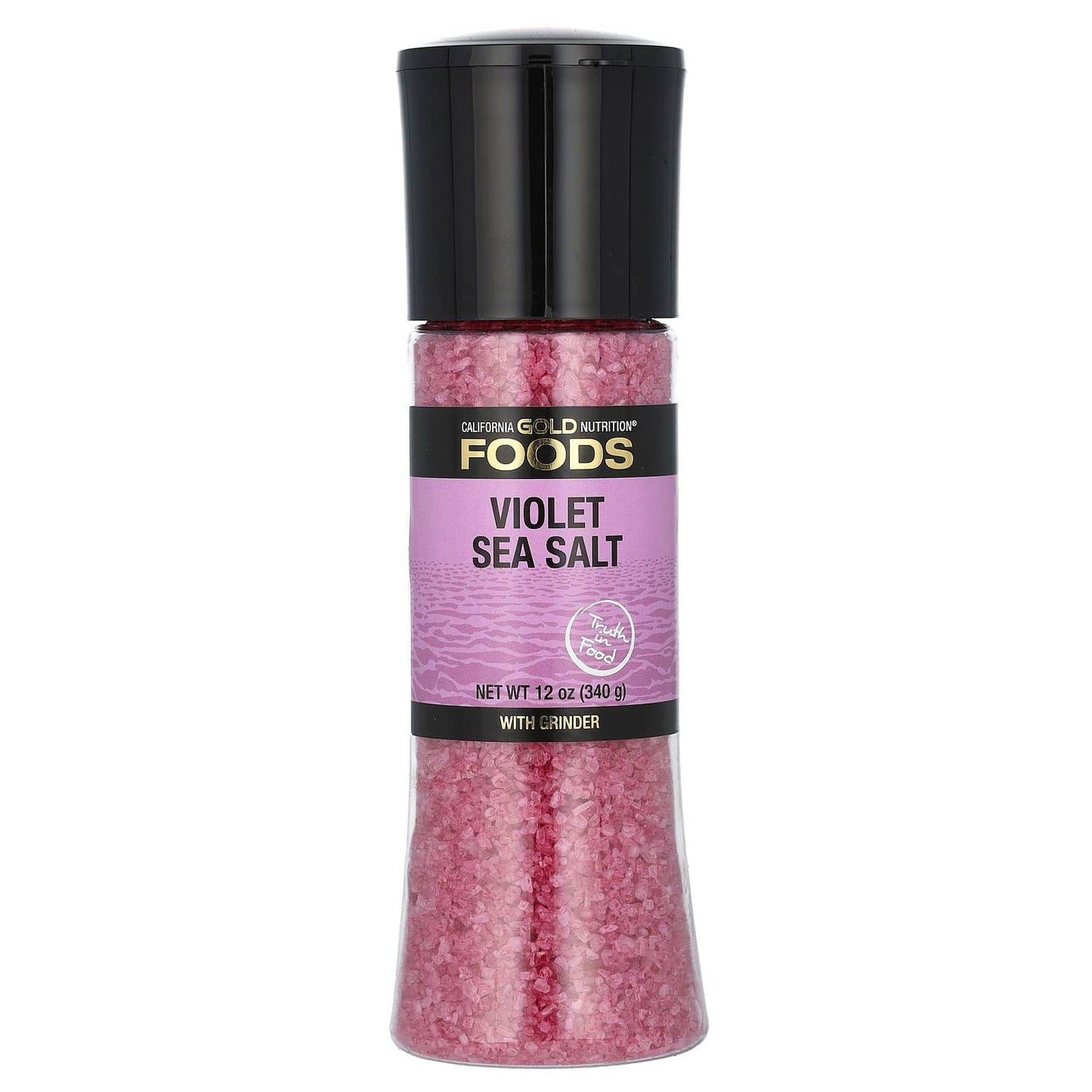 Violet Sea Salt Grinder by California Gold Nutrition, 12 oz - Image 1