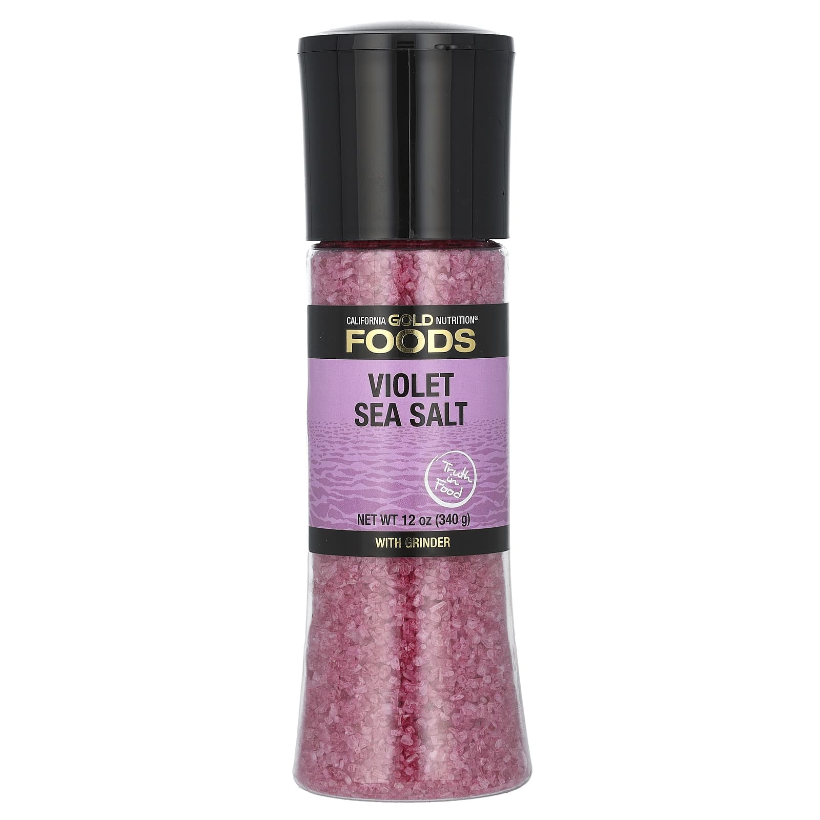 Violet Sea Salt Grinder by California Gold Nutrition, 12 oz - Image 1