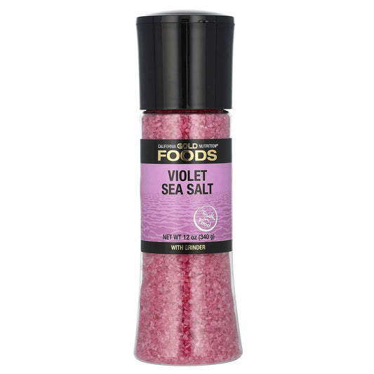 Violet Sea Salt Grinder by California Gold Nutrition, 12 oz - Image 1