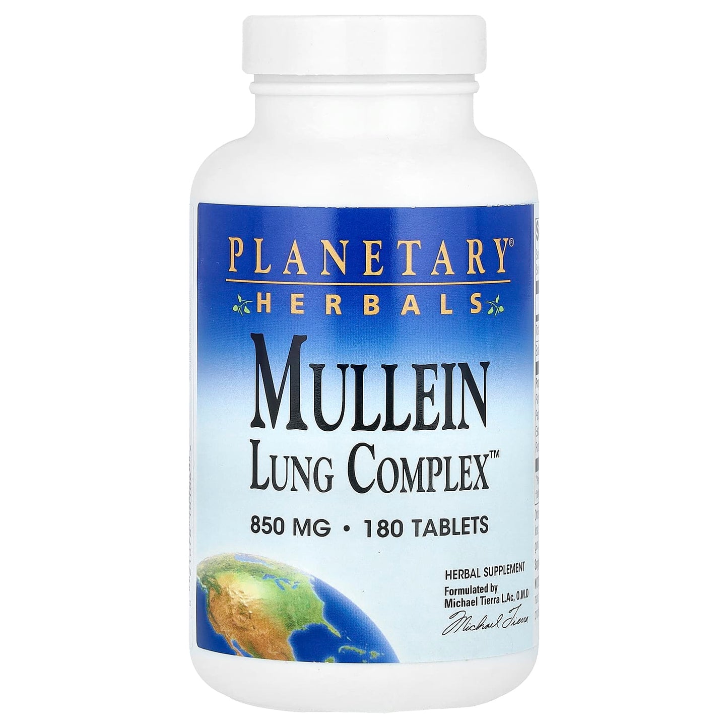 Planetary Herbals, Mullein Lung Complex™, 180 Tablets - Image 1