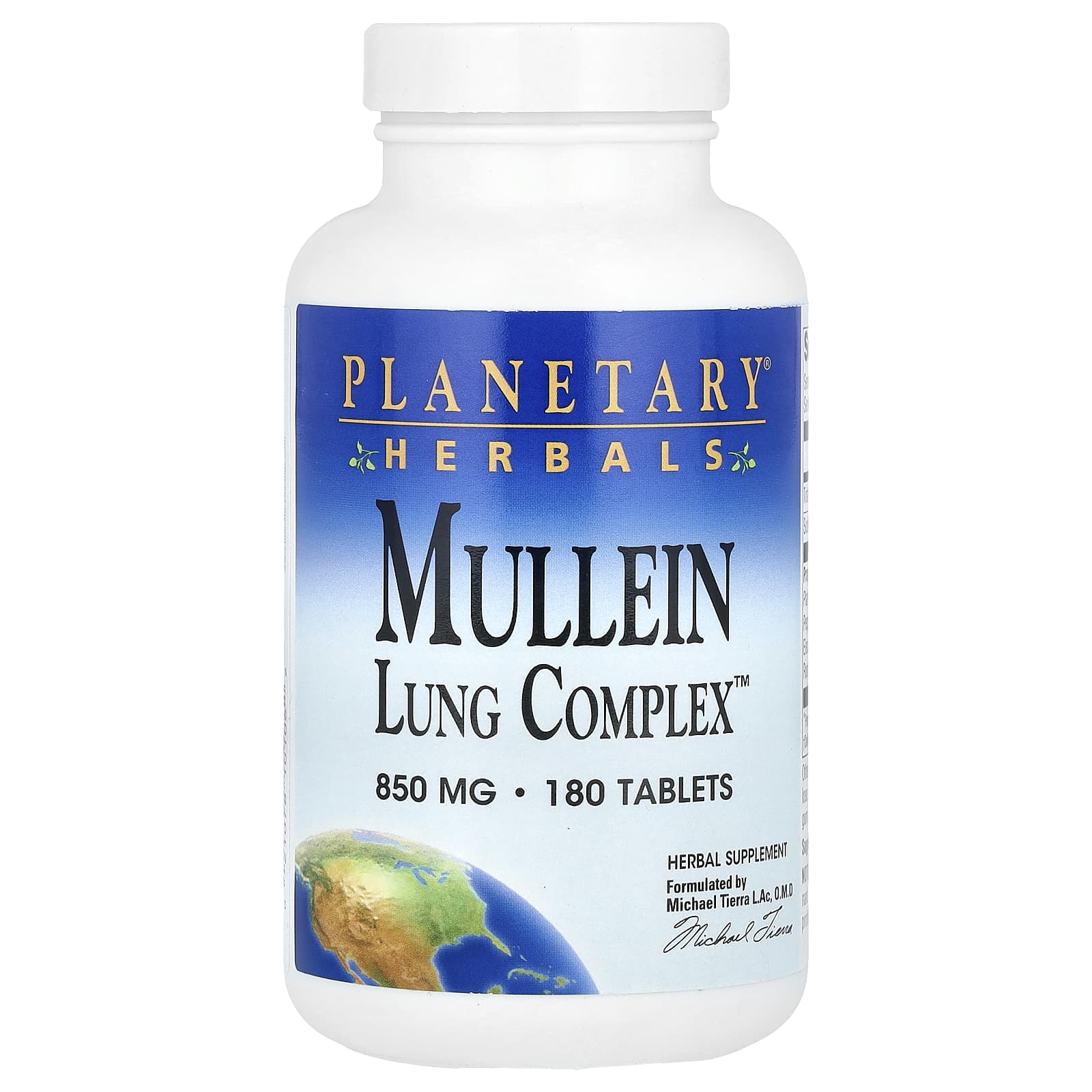 Planetary Herbals, Mullein Lung Complex™, 180 Tablets - Image 1