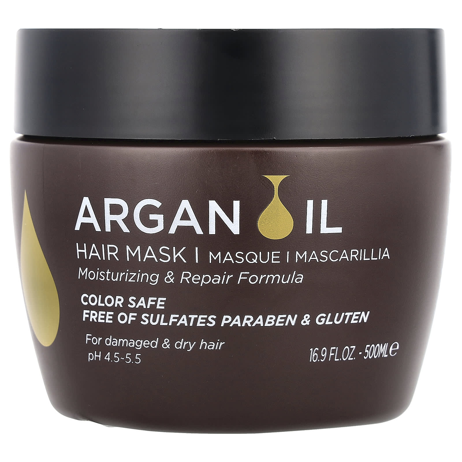 Luseta Beauty, Argan Oil Hair Mask, For Damaged & Dry Hair, 16.9 fl oz (500 ml) - Image 1