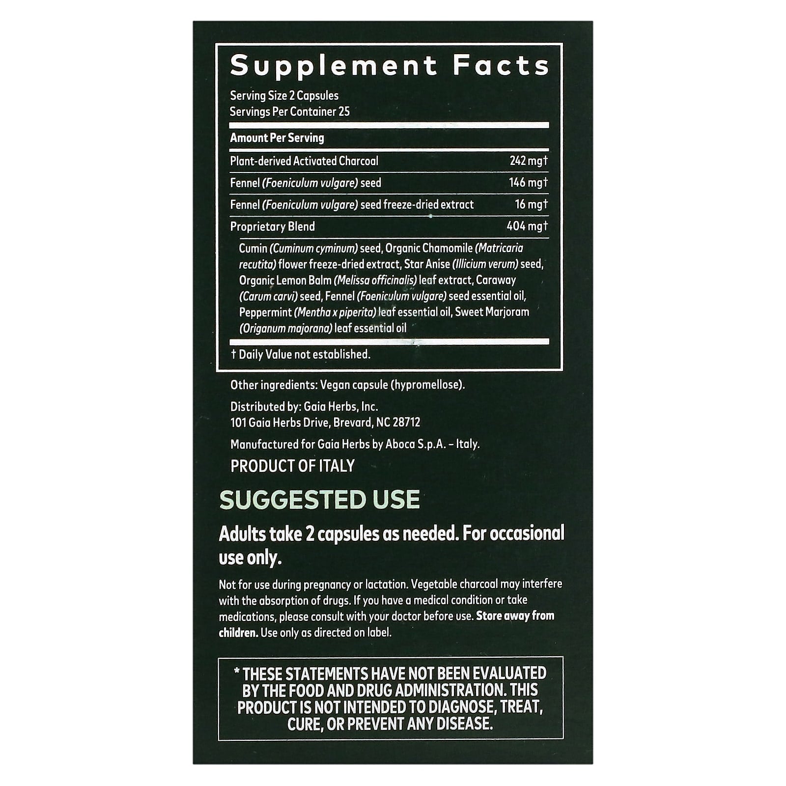 Natural Relief from Gas & Bloating with Gaia Herbs, 50 Vegan Capsules - Image 2