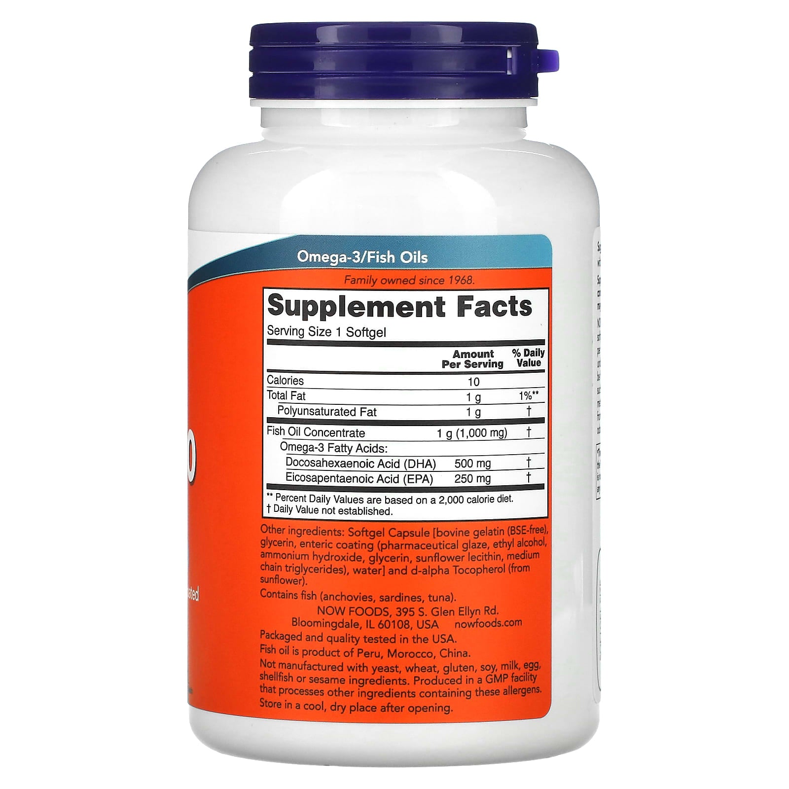 NOW Foods, Double Strength DHA-500 Fish Oil, 180 Softgels - Image 2