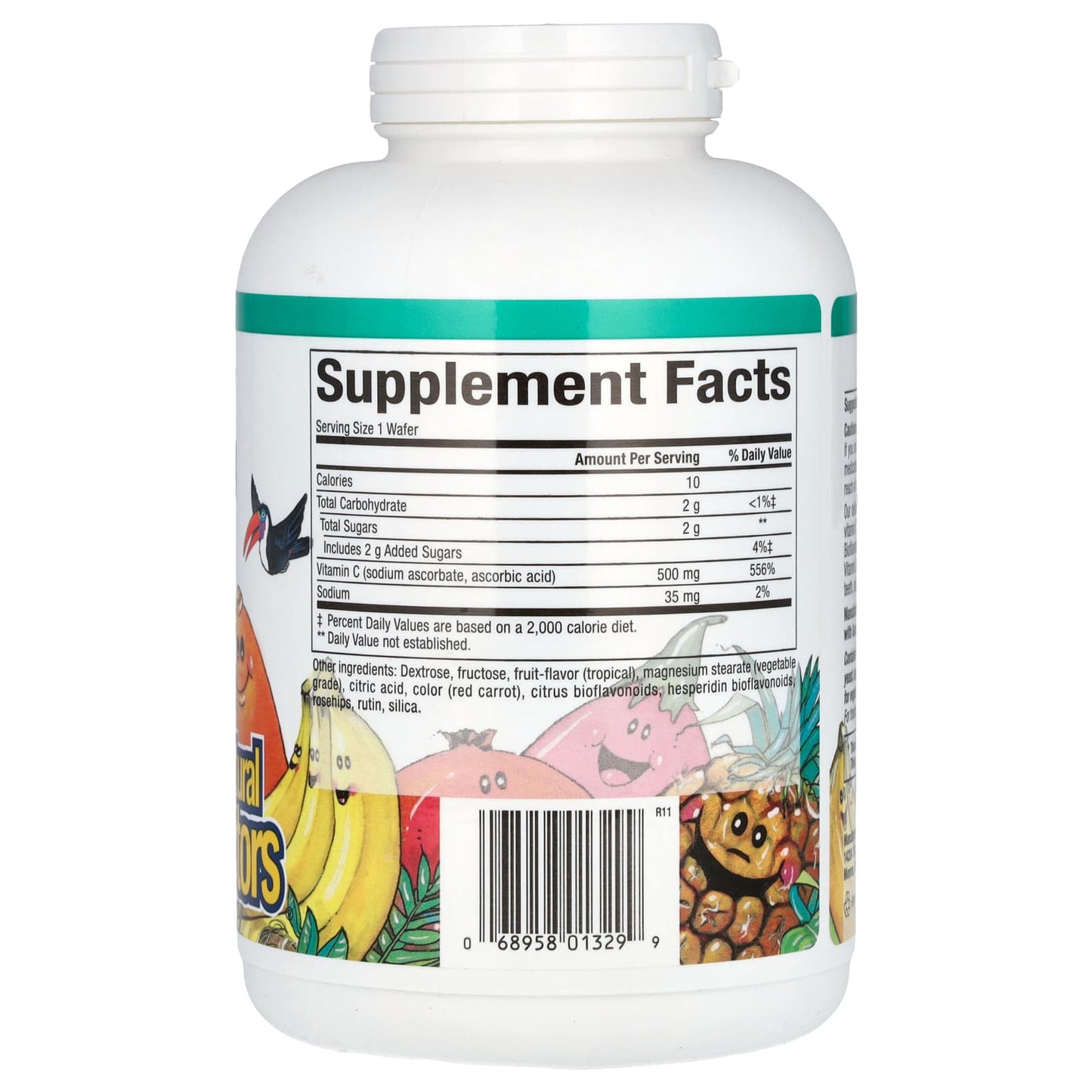 Natural Factors, Vitamin C, Fruit-Flavor Chew, Tropical, 500 mg, 180 Chewable Wafers - Image 2
