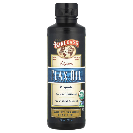 Barlean's Organic Lignan Flax Oil, 12 fl oz - Fresh and Nutty - Image 1