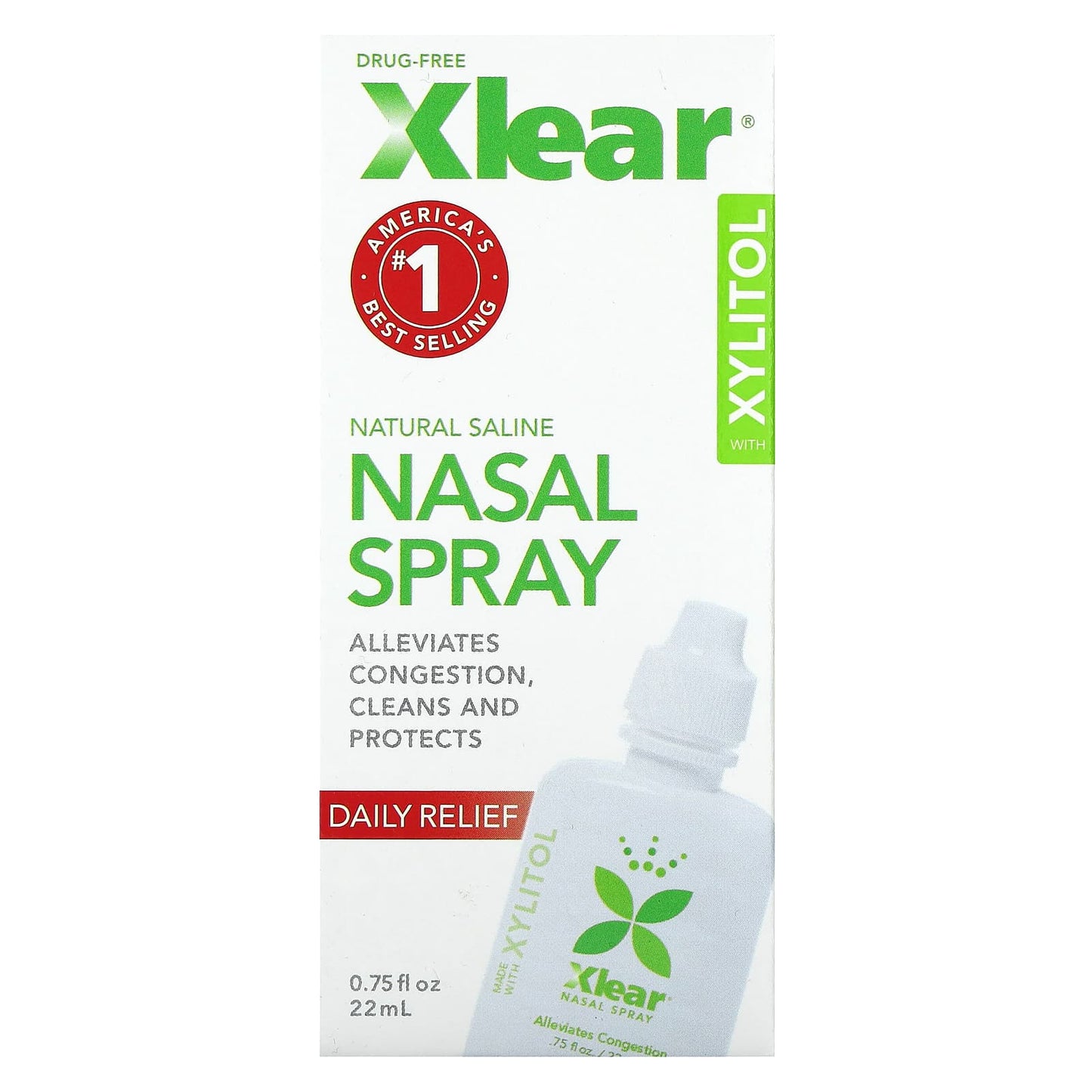 Xlear, Natural Saline Nasal Spray, 0.75 fl oz (22 ml) - Image 2